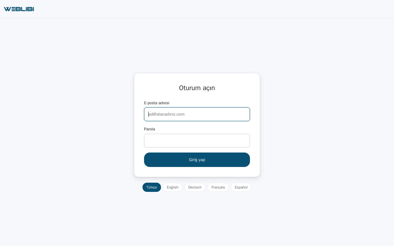 Webmail giriş ekranı